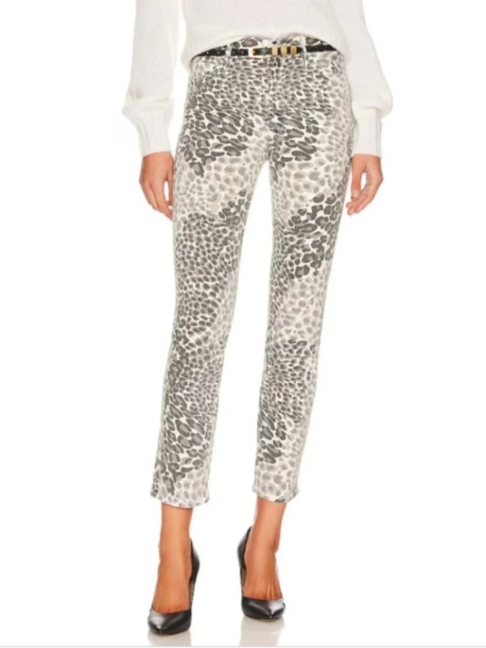 MOTHER The Mid Rise Dazzler Ankle Jean Shadow Leopard 29